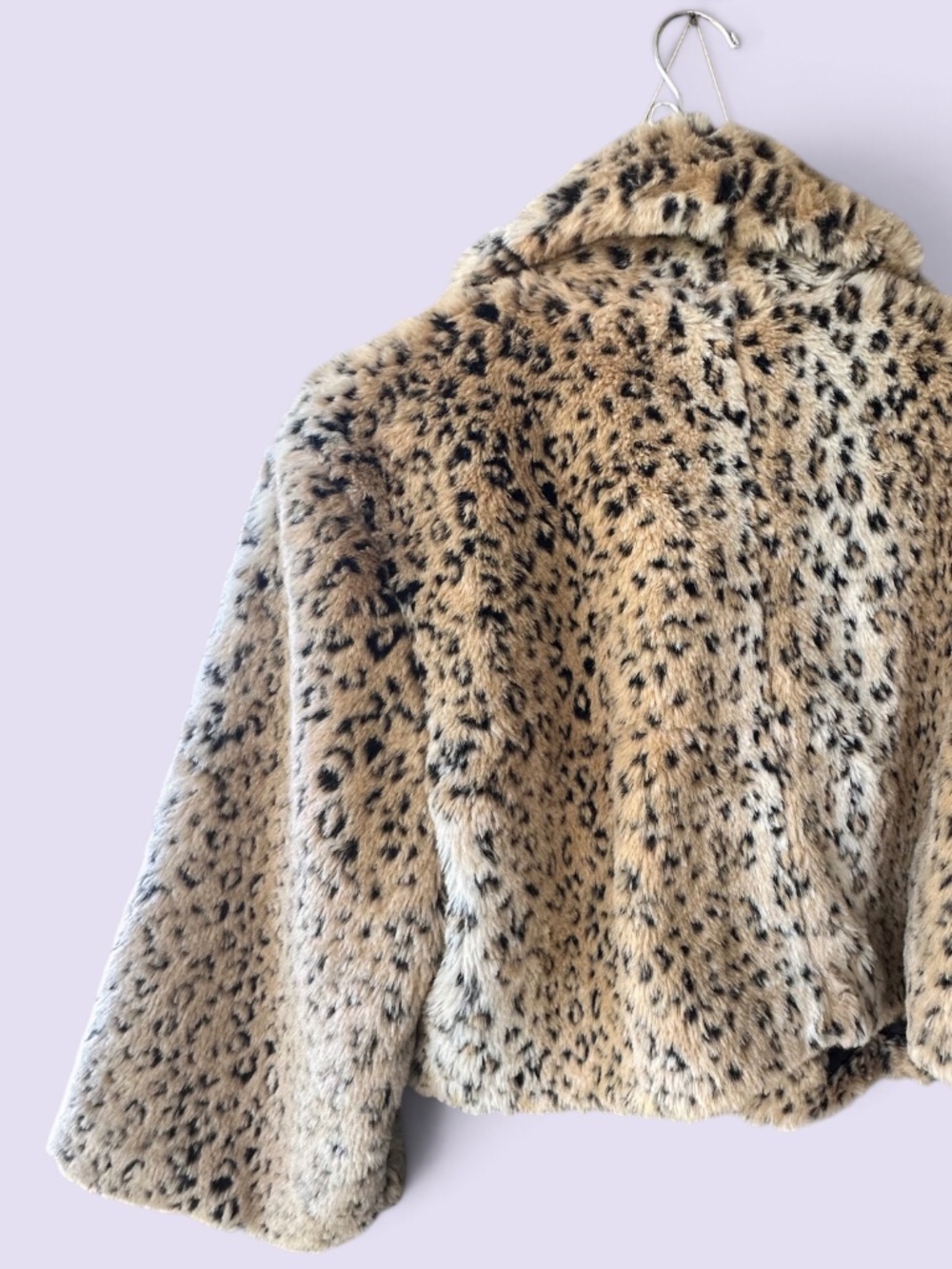 Mossimo Vintage Leopard Print Faux Fur Cropped Coat Jacket XXL - Picture 2 of 5